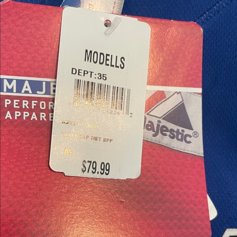 Majestic Royal Blue Mets Pullover Jersey with Orange and Black Accents - Picture 3 of 3